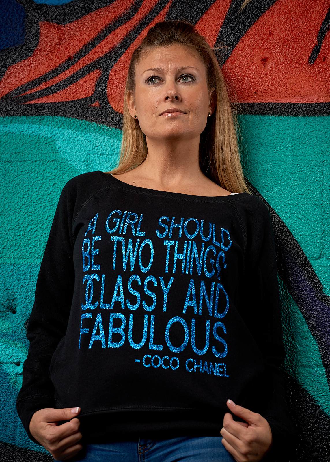 Classy & Fabulous Glitter Slouchy Sweatshirt - Simple Stature