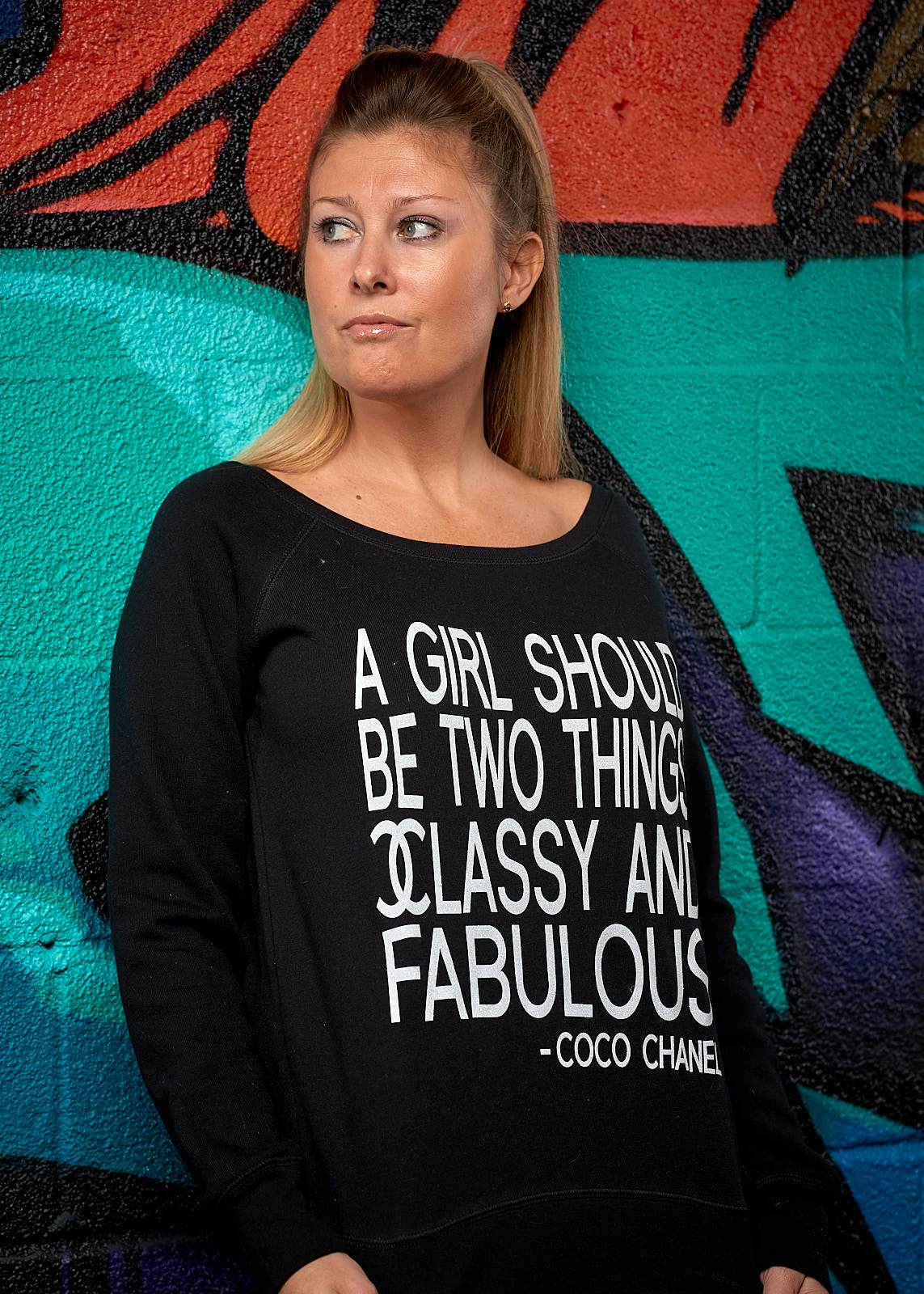 Classy & Fabulous Glitter Slouchy Sweatshirt - Simple Stature