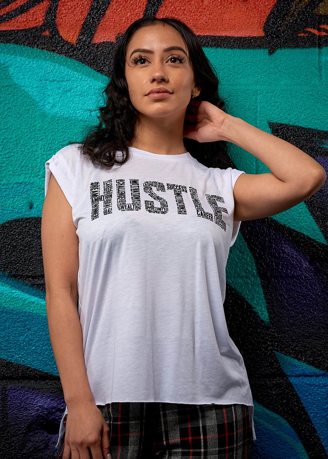 Hustle Rolled Cuff Tee - Simple Stature