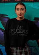 No Fucks Given Cropped Crew - Simple Stature