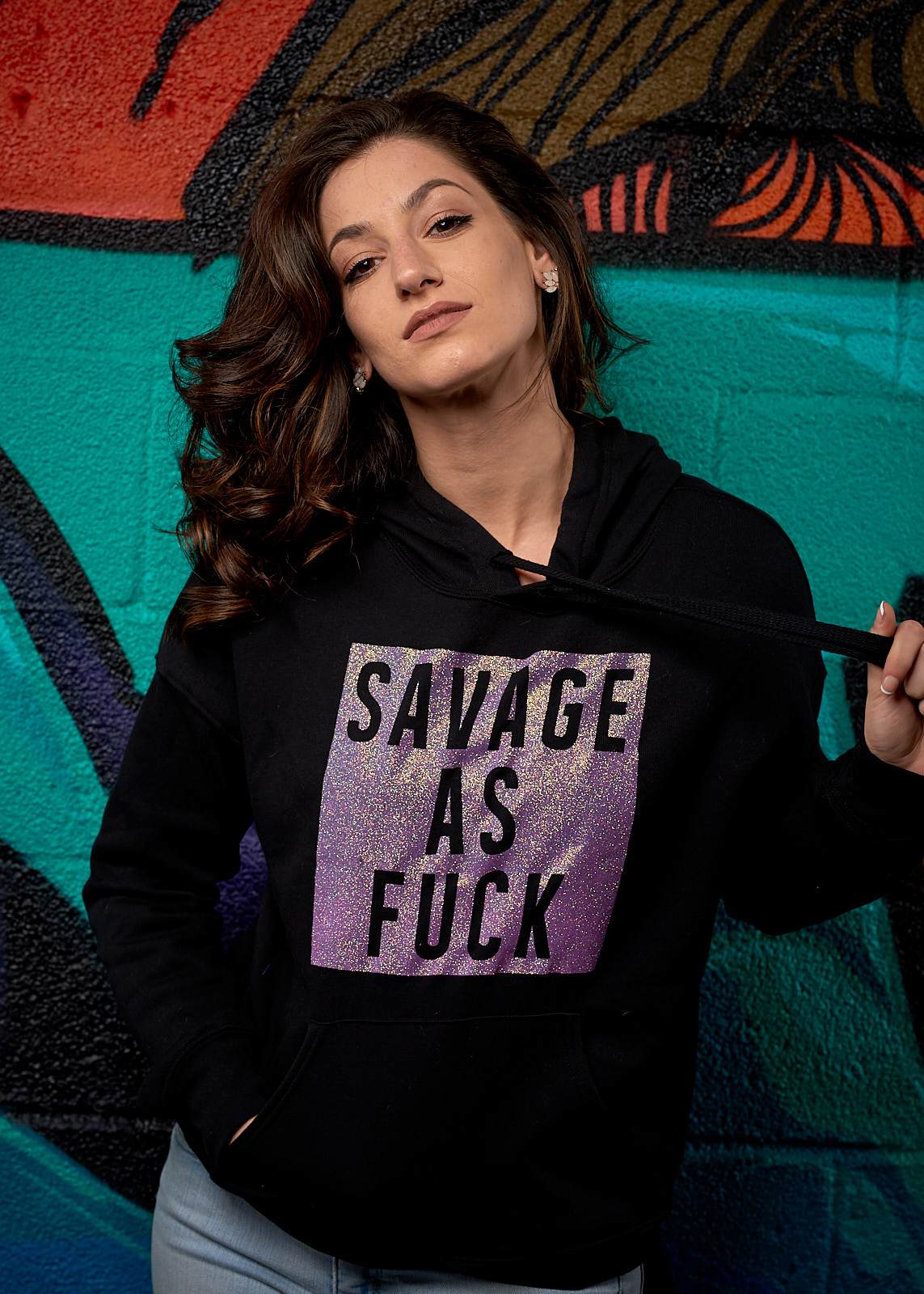 Savage as Fuck Glitter Hoodie - Simple Stature