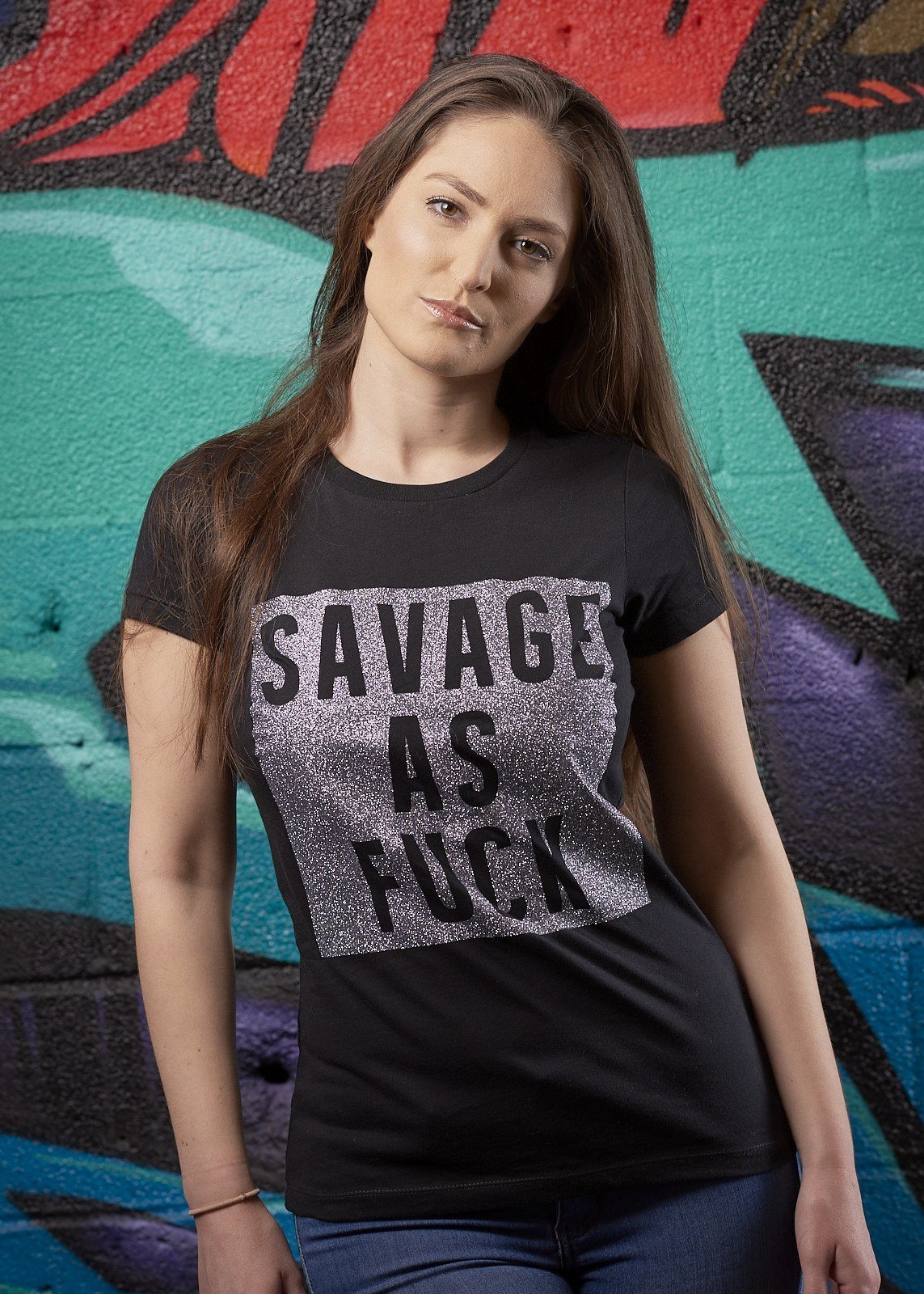 Savage as Fuck Glitter Tee - Simple Stature