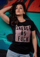 Savage as Fuck Glitter Tee - Simple Stature