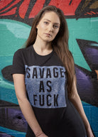 Savage as Fuck Glitter Tee - Simple Stature