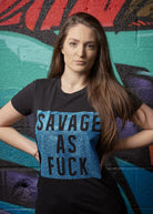 Savage as Fuck Glitter Tee - Simple Stature