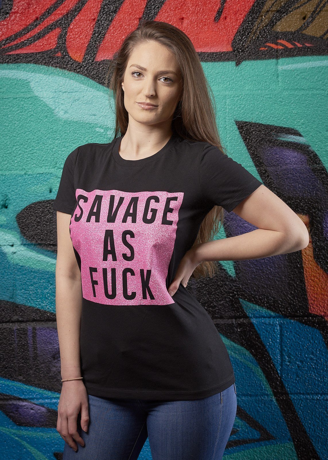 Savage as Fuck Glitter Tee - Simple Stature